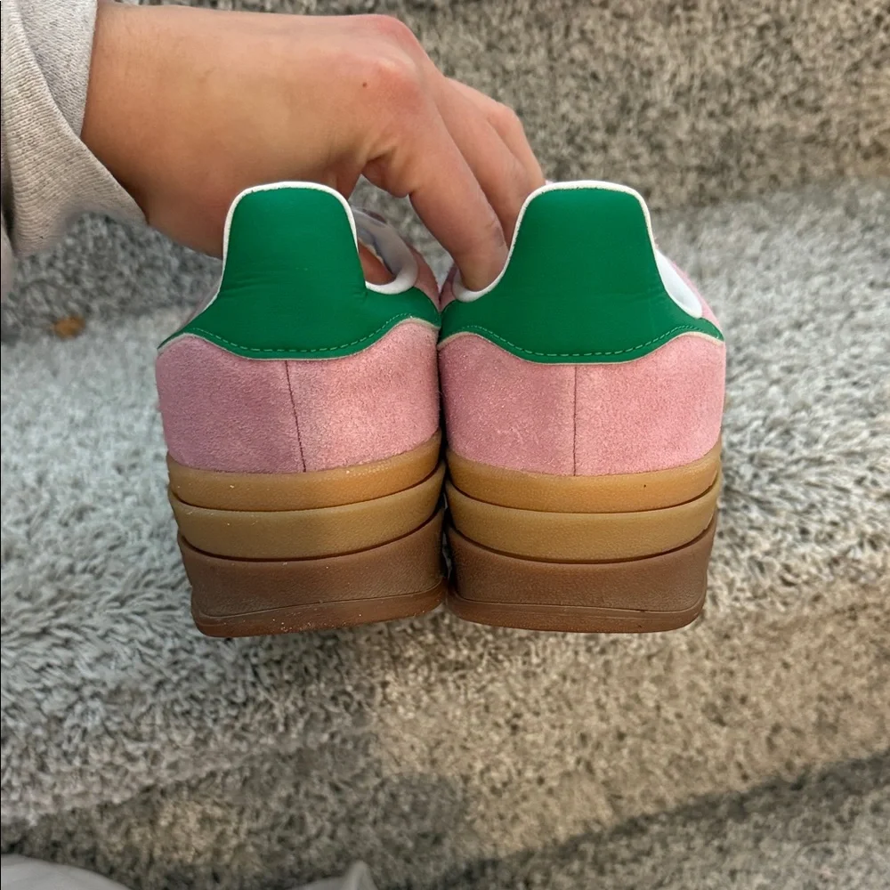 Pink/Green Adidas Gazelle Bold Sneaker - Picture 3 of 5